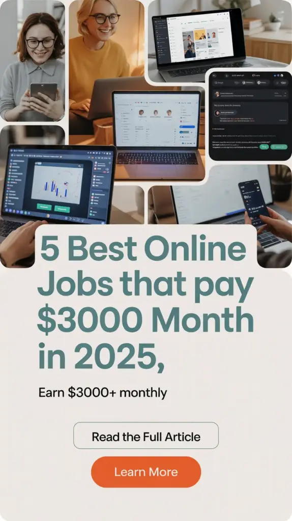 5 Best Online Jobs That Pay $3000 a Month in 2025