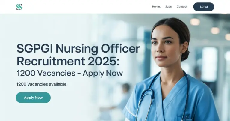 SGPGI Nursing Officer Recruitment 2025