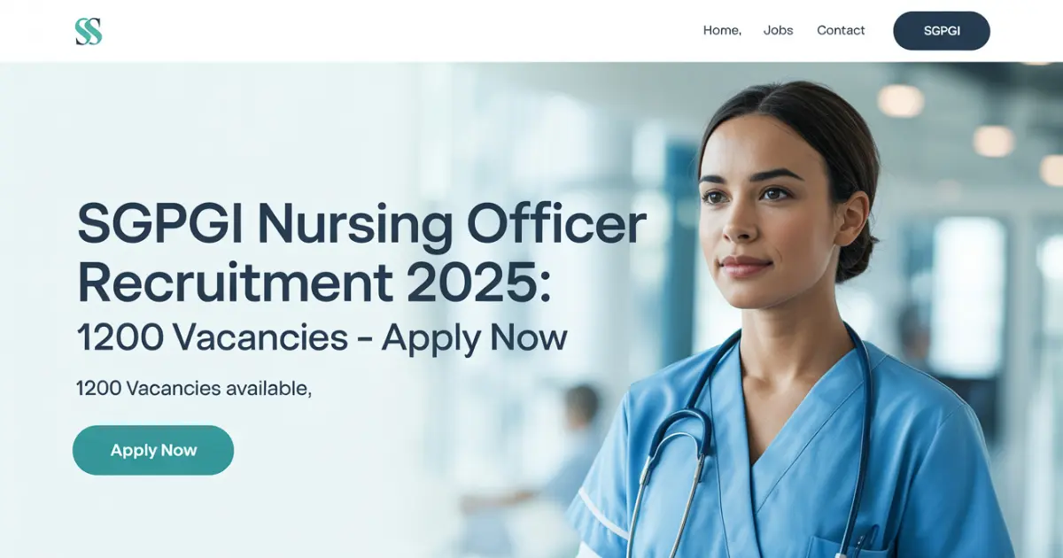 SGPGI Nursing Officer Recruitment 2025
