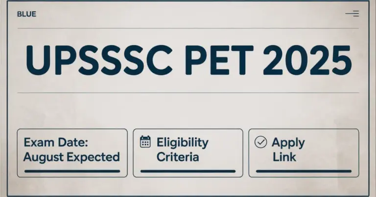 UPSSSC PET Exam Date 2025